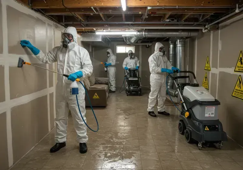 Basement Moisture Removal and Structural Drying process in Island Walk, FL